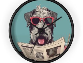 Schnauzer Reading Newspaper Wall clock