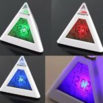 Grandey 7 LED Color Change Pyramid Digital Alarm Clock LCD Pyramid