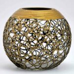 Handpainted Glass Vase | Gold Infinity | Painted Pink Flowers Art Glas