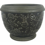 Southern Patio CRM-047063 8 in. Gracie Planter, Deep Gray