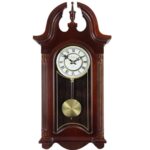 Bedford Clock Collection 26.5 Inch Chiming Pendulum Wall Clock in