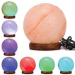 USB Colour Changing Salt Himalayan Lamp - Ball Sphere Shape Pink Rock