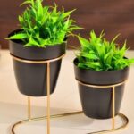 Metal Pot with Stand, Decorative Stand for Indoor Plants