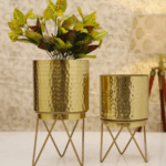 Elle Gold Hammered Set Planter (Pack of 2)
