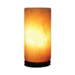 USB Himalayan Salt Lamp - Cylinder Carved Shape Pink Crystal Rock LED